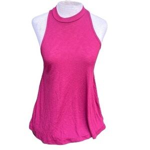 Free People Sleeveless Ribbed Top, Burgundy, Size XS